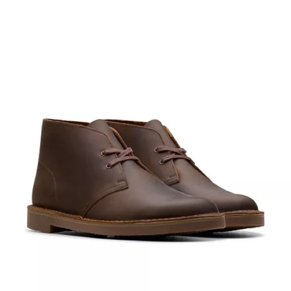 Clarks Bushacre 2 Mens 8.5 Brown Leather Chukka Desert Boots Casual Brown Lace